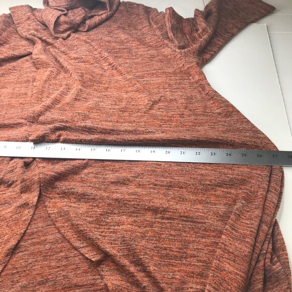 P Luca Milano Women's XL Turtle Neck 3/4 Sleeve V Front Dress Brown Preowned - Picture 8 of 15